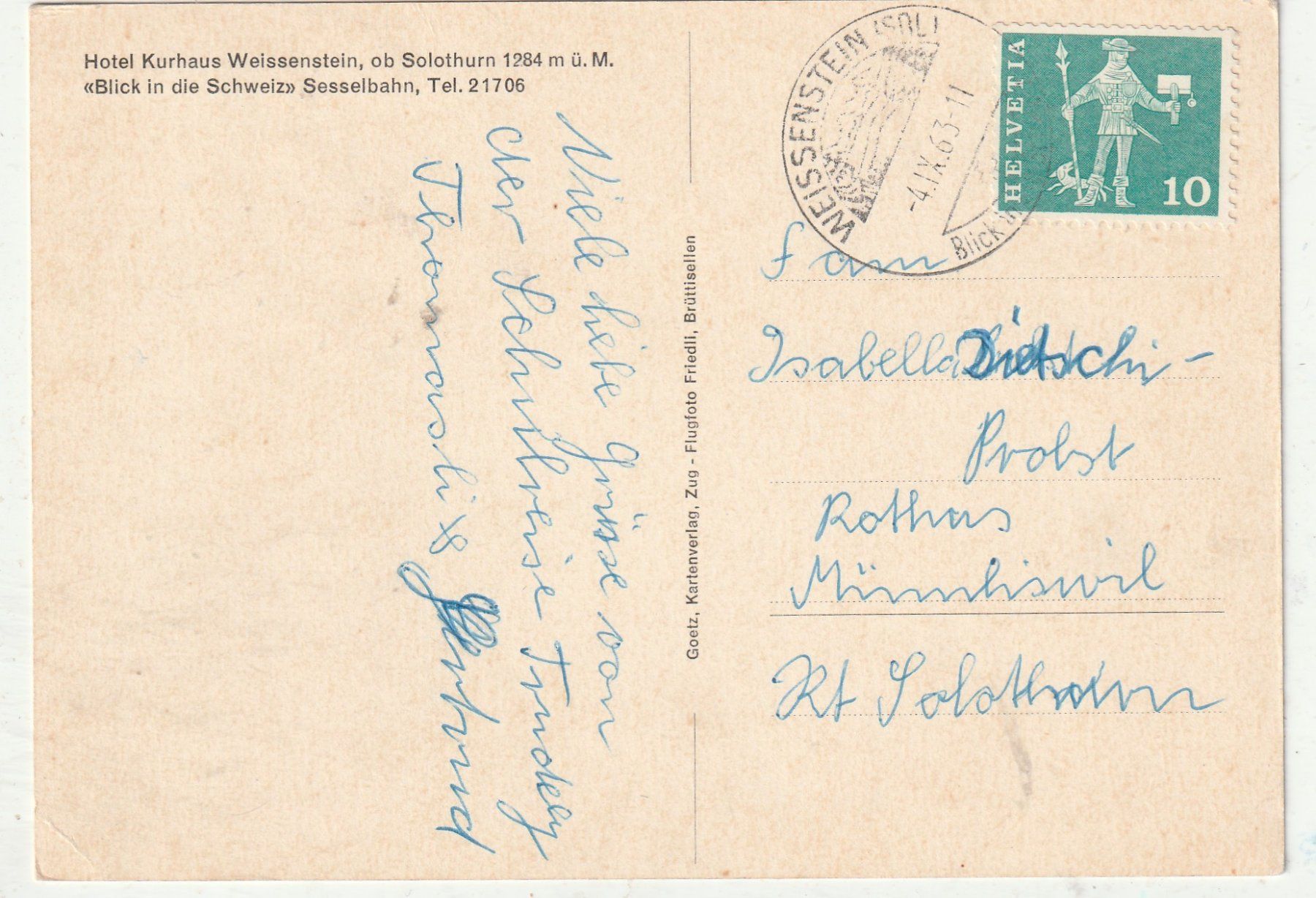 Cartoline postali: Kurhaus Weissenstein – Usato da Lumbrein venduto da made02 1