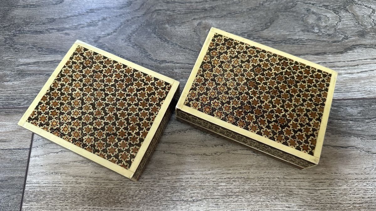 Portagioie: 2 Schatullen iranische/persische Handarbeit – Usato da St-Gingolph venduto da Edgar1920 4