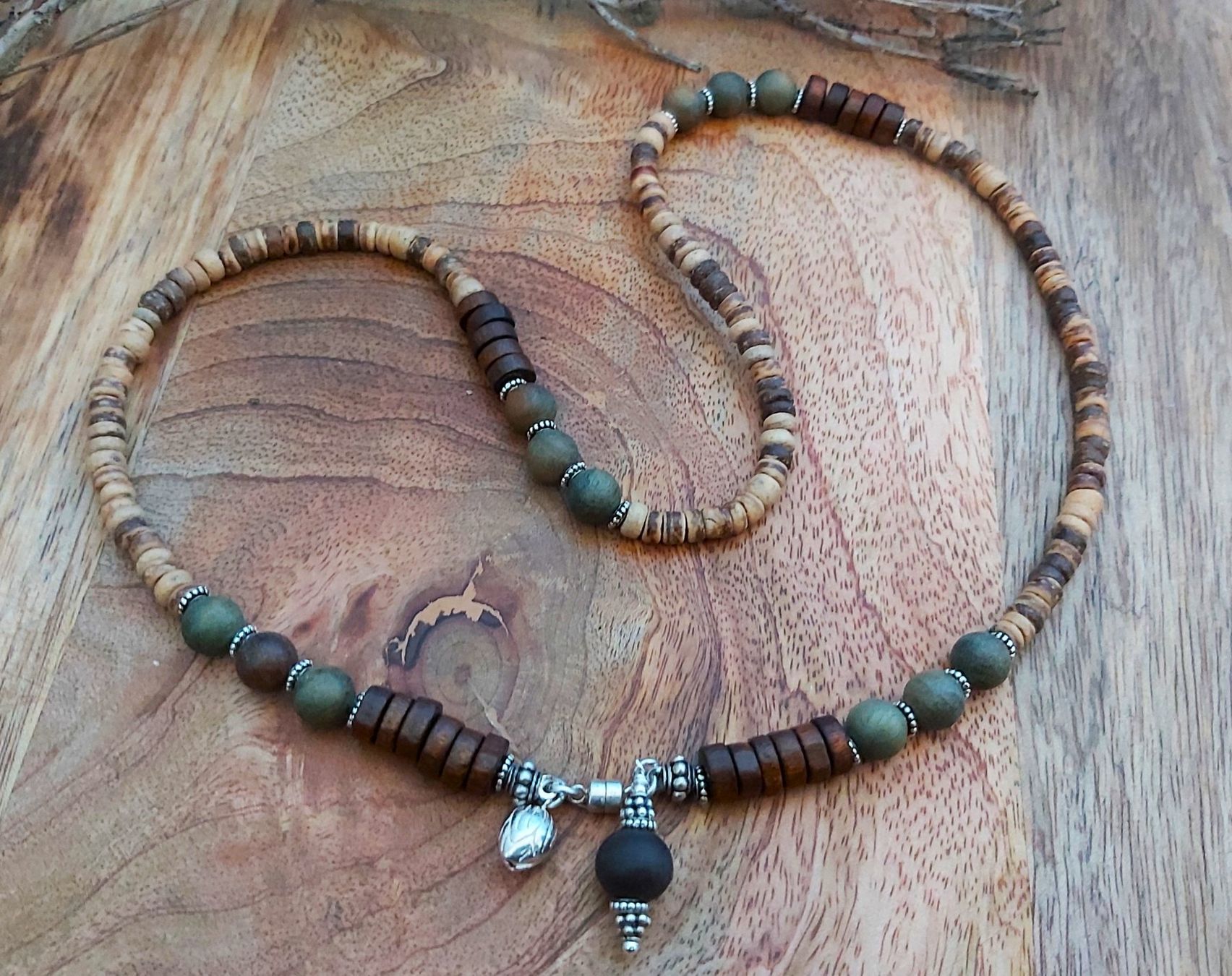 Bracciali & Braccialetti: ELLA - Holzarmband - Sterling Silber - hellbraun-dunkelbraun – Nuovo e nell'imballaggio originale da Mühlethal venduto da nicita-modeschmuck 3
