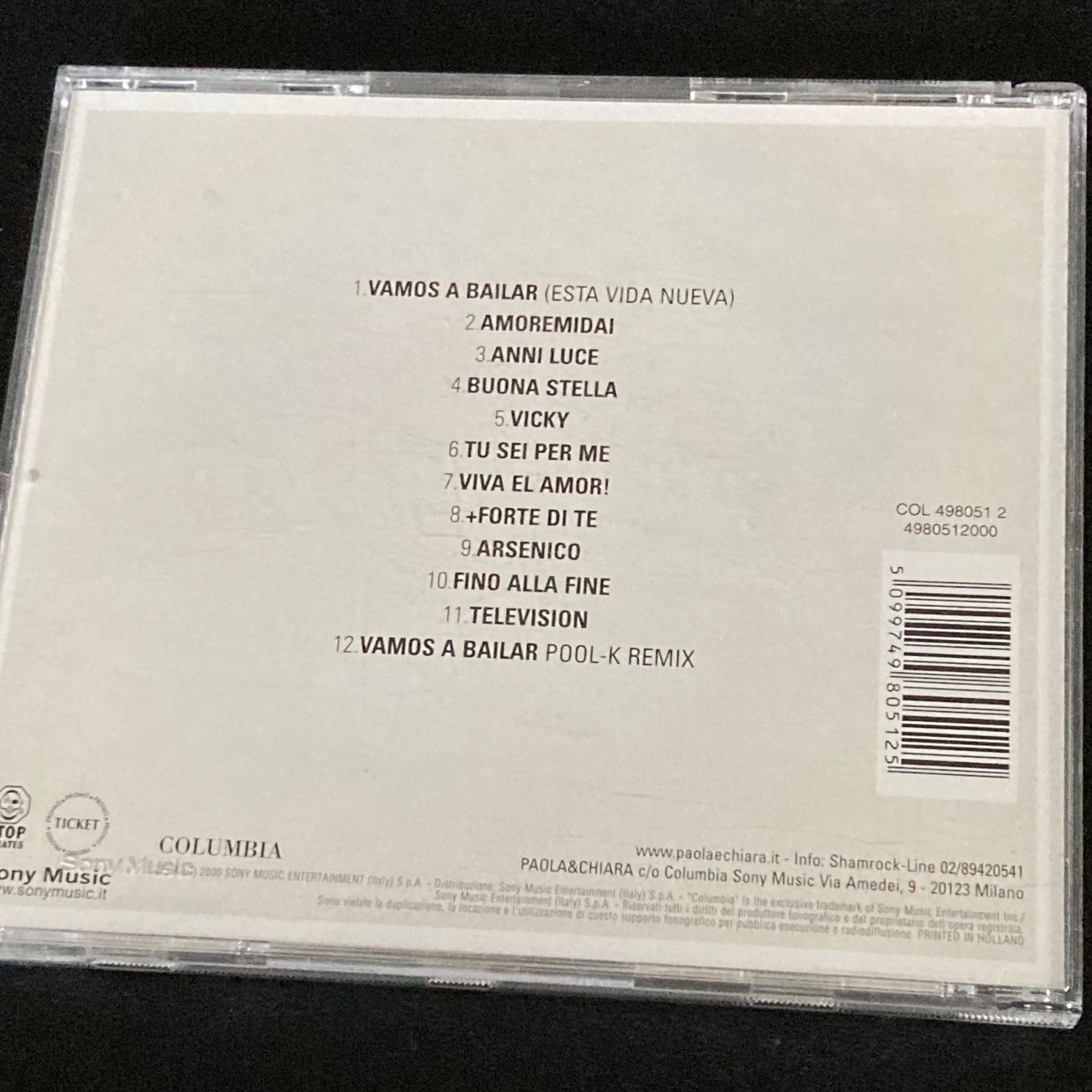 CD: Paola & Chiara - Television – Usato da Bern venduto da Ntsamina 1