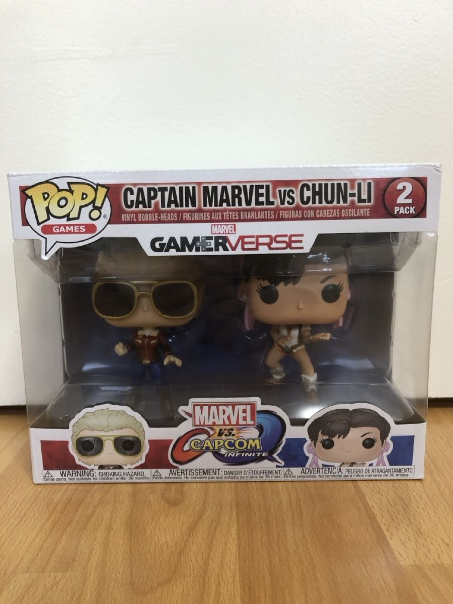 Funko Statuette: Funko POP Marvel vs Capcom Captain Marcel vs Chun Li – Nuovo e nell'imballaggio originale da Zumikon venduto da wushu01