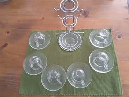 Espressotassen Set, Glas mit Ständer - Neuwertig Top! (58)