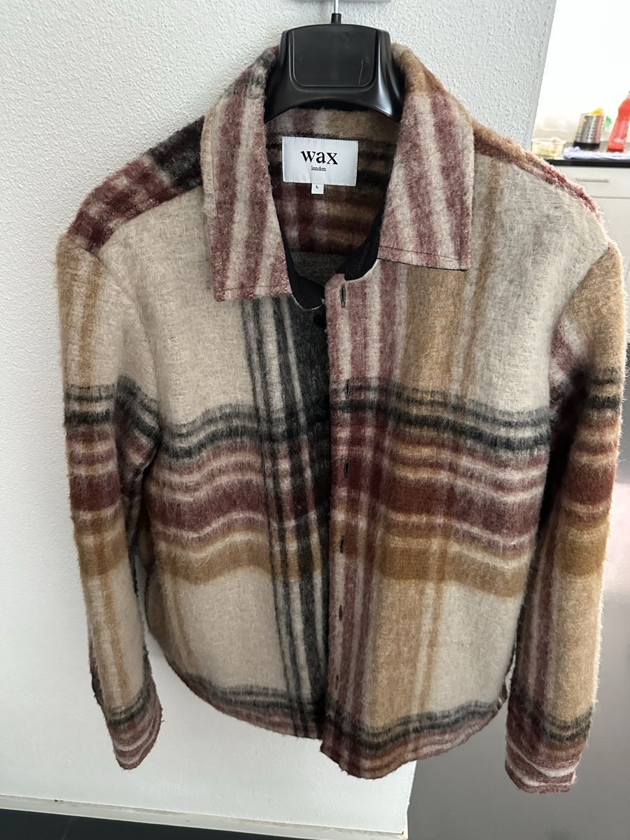 Vestes: Natural And Multicolour Check Wool Overshirt  – Neuf (Voir description) à Schlieren par James1010 1