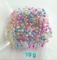 10g Glas-Rocailles 4mm transparent mit farbigem Kern