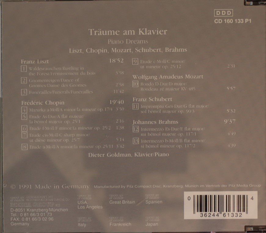 CD: Träume am Klavier – Usato da Luzern venduto da CONTENTI 2
