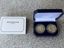 20 Franken Silber Gedenkmünzen-Set Helvetica 1998