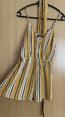 Combishort rayée jaune et noire