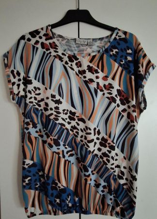 Damen Kurzarmshirt, bunt, Gr. M