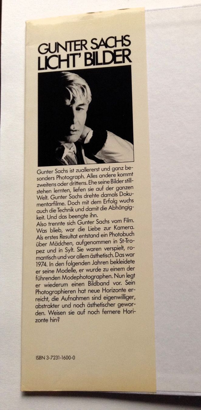 Libri: Fotobuch von Gunter Sachs, Licht Bilder – Usato da Alpnach Dorf venduto da MZ001 5