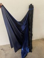 Stoff, blau/schwarz, glänzend, Stoffrolle
