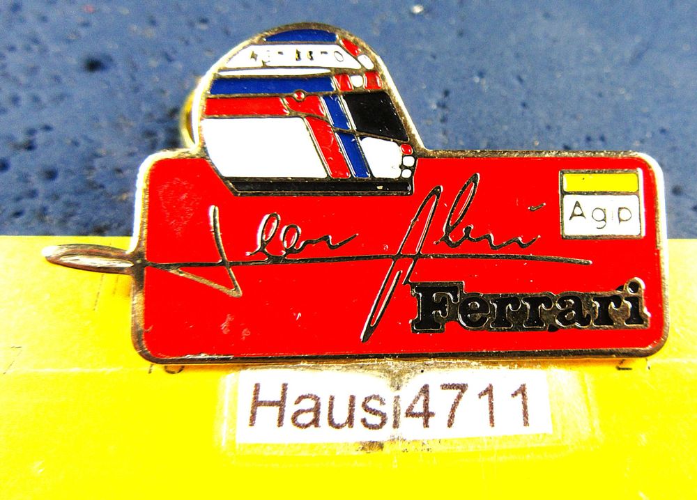 FORMEL1 RACING FERRARI JEAN ALESI SIGNTURE GEPRÄGT PIN 40mm (Gebraucht ...
