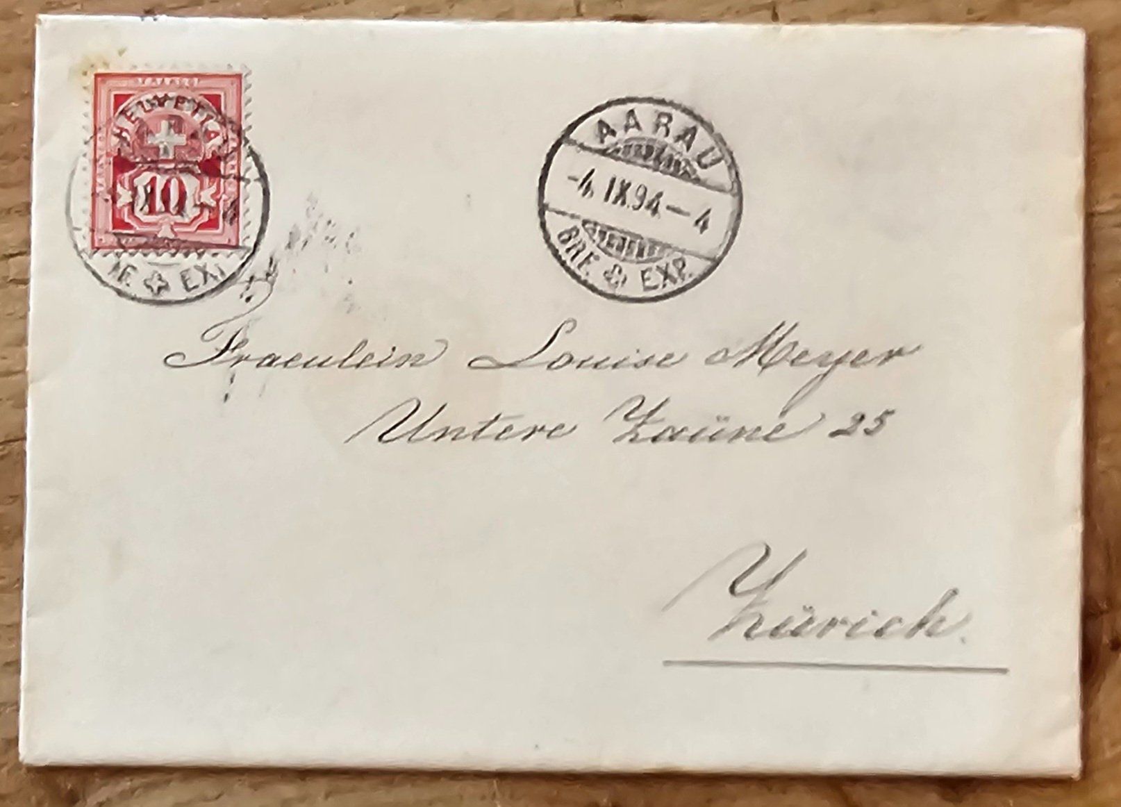 Tous les timbres: Brief Aarau - Zurich 1894 – Neuf (Voir description) à Les Valettes par Nuba1