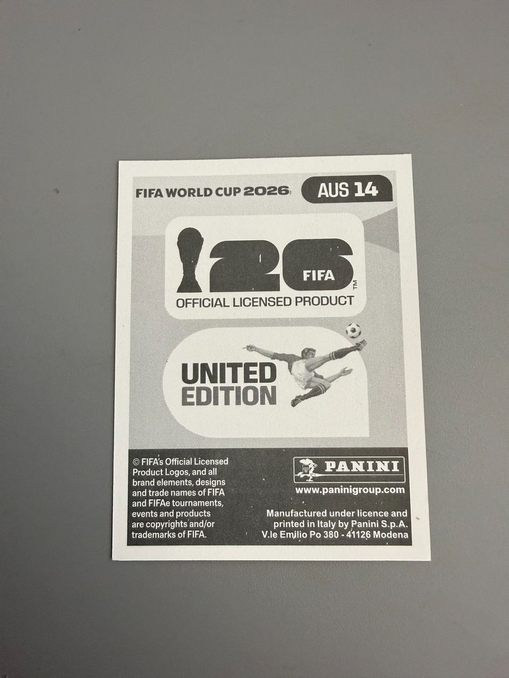 Panini Cartes à collectionner: Panini Aiden O'Neill AUS14 – D'occasion à Liebefeld par Ronaldo-1996 1