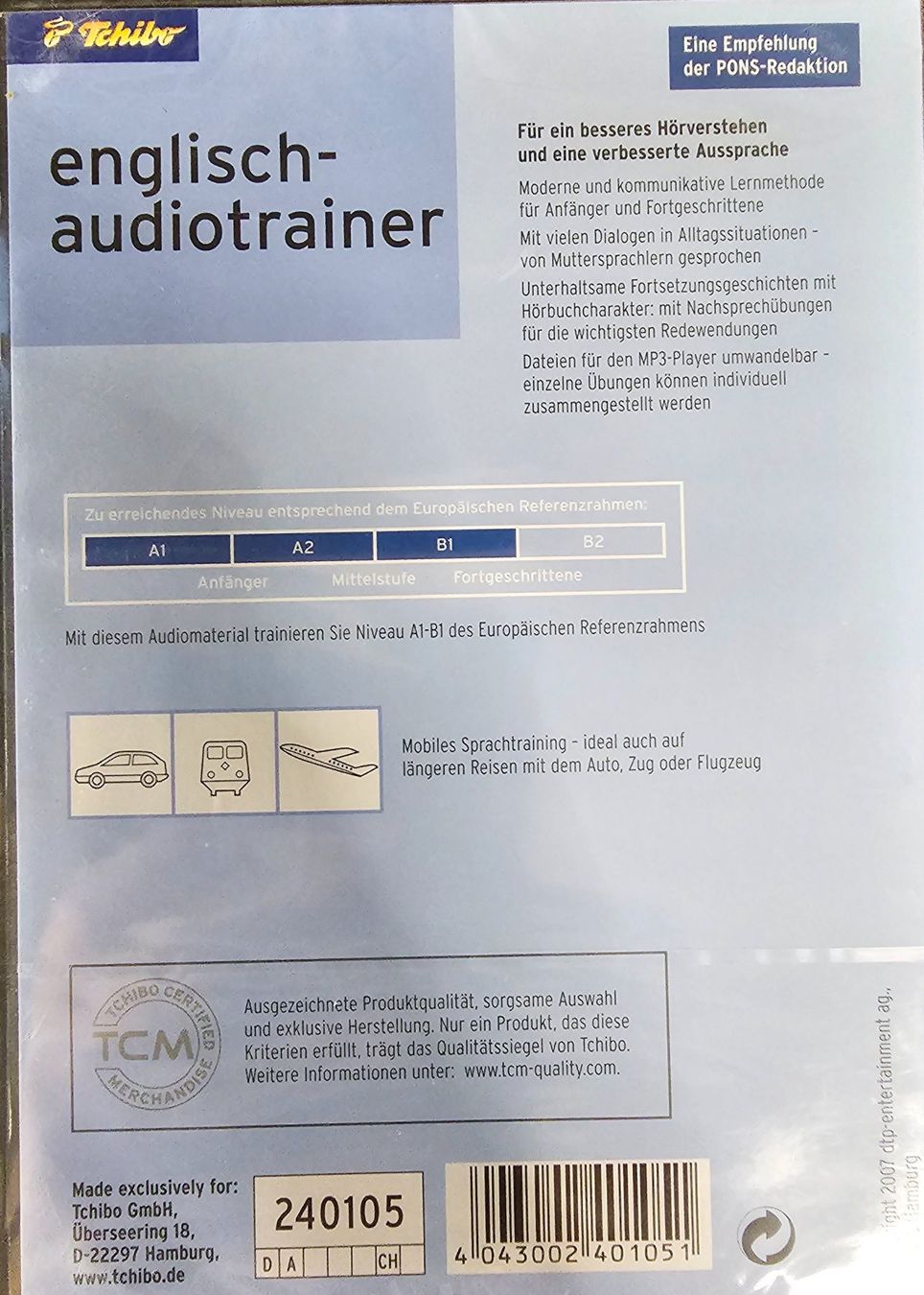 Audiolibri: Englisch Audiotrainer (Tchibo) – Nuovo e nell'imballaggio originale da Wahlen b. Laufen venduto da Cg10 1