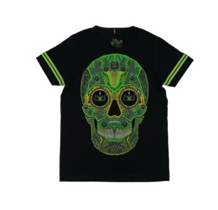 BOMBERG CYBER SKULL GREEN T-Shirt