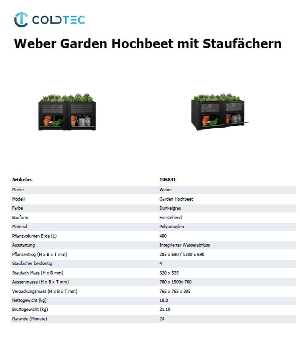 Box contenitori: Hochbeet mit Staufächer - 106841 – Nuovo e nell'imballaggio originale da Opfikon venduto da total-shop 1