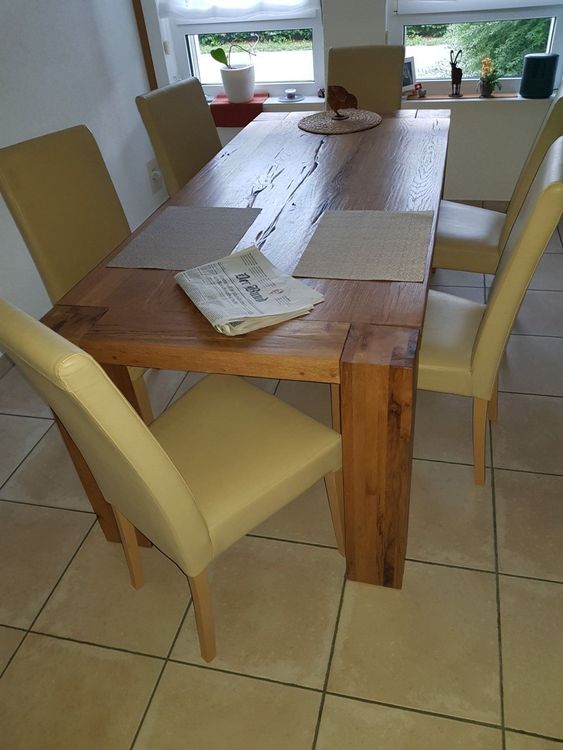 6 Esszimmerstühle, Leder/Holz Kaufen auf Ricardo