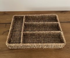 Rustikaler Korbeinsatz für Schubladen,Besteckkorb