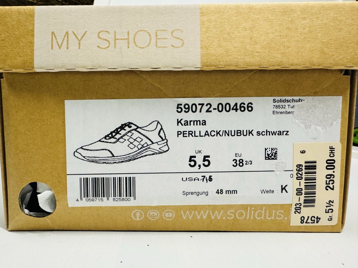 Scarpe da donna: Solidus Karma, noir, taille 38 2/3, neuves ! – Nuovo e nell'imballaggio originale da Brügg BE venduto da Goob 7
