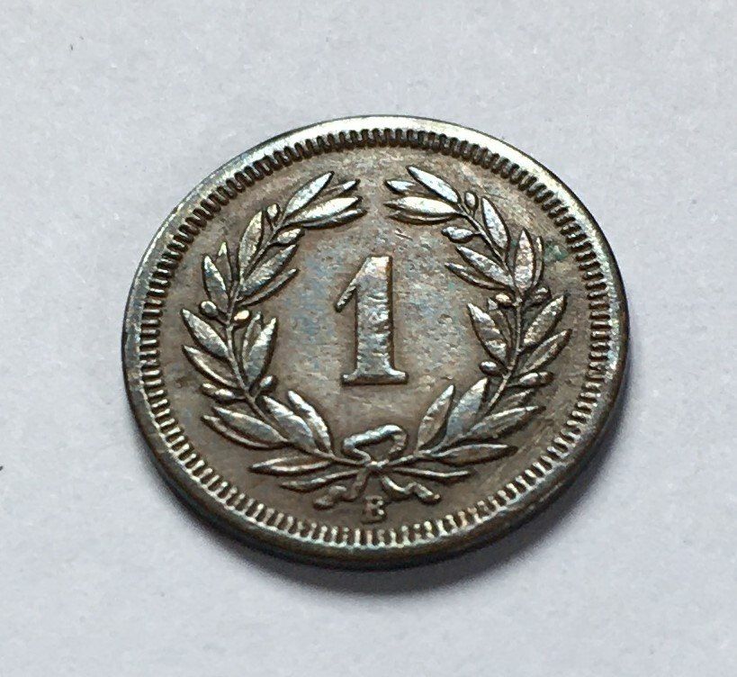 Tutti le monete: 1868 1 Rappen Abart Offene 8 – Usato da Kirchberg SG venduto da Zenhad69 2