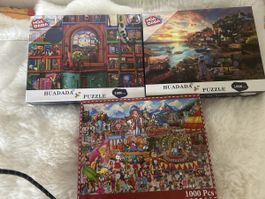 Huadada Puzzle Set, 3 Stück, 1000 Teile, Neuwertig, OVP Top!