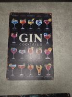 Retro Gin Cocktail Blechschild - Sommer Bar Deko!