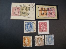 LOT SITZ. HELVETIA/STEHENDE HELVETIA /ZIFFER 10 Rp, KASTENST