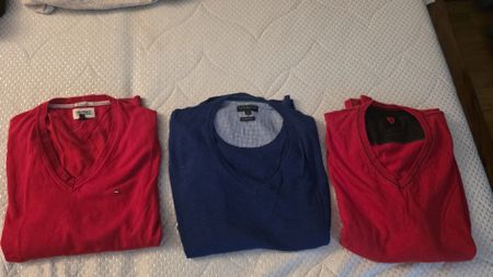 Herren Pullover Tommy Hilfiger, Strellson blau + rot Gr. XL
