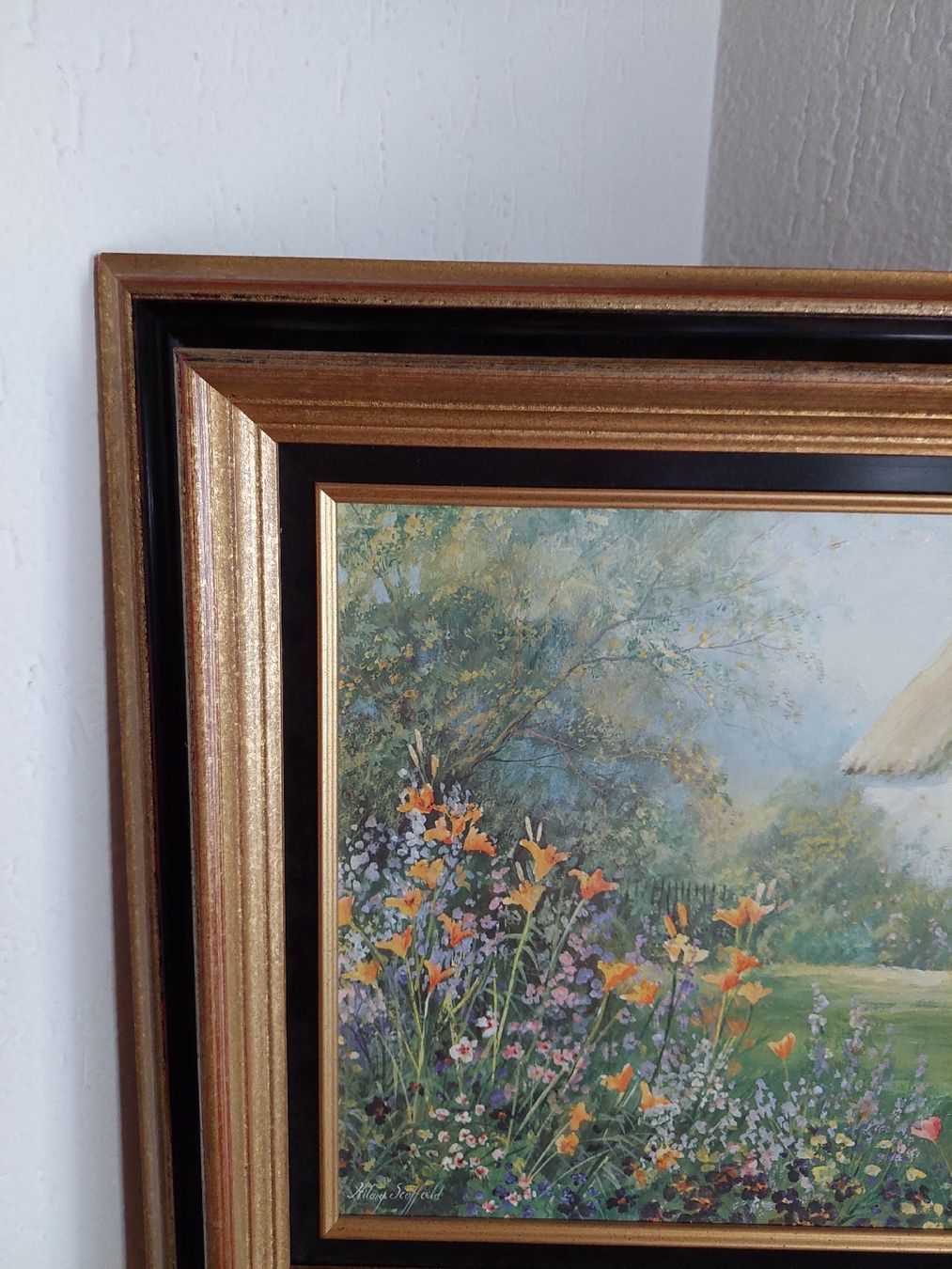 Dipinti: Gerahmtes Gemälde Sommerhaus mit Blumen – Usato da Muttenz venduto da bea_mmf9 1