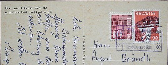 Cartoline postali: HOSPENTAL spez. Stempel Bahn Thalwil SBB – Usato da Jona venduto da philajona 1