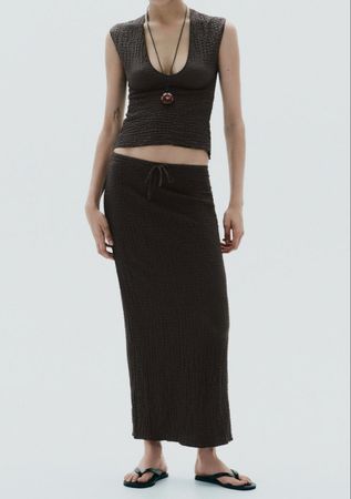 ZARA Top & Rock mit Strukturmuster Gr. S/M