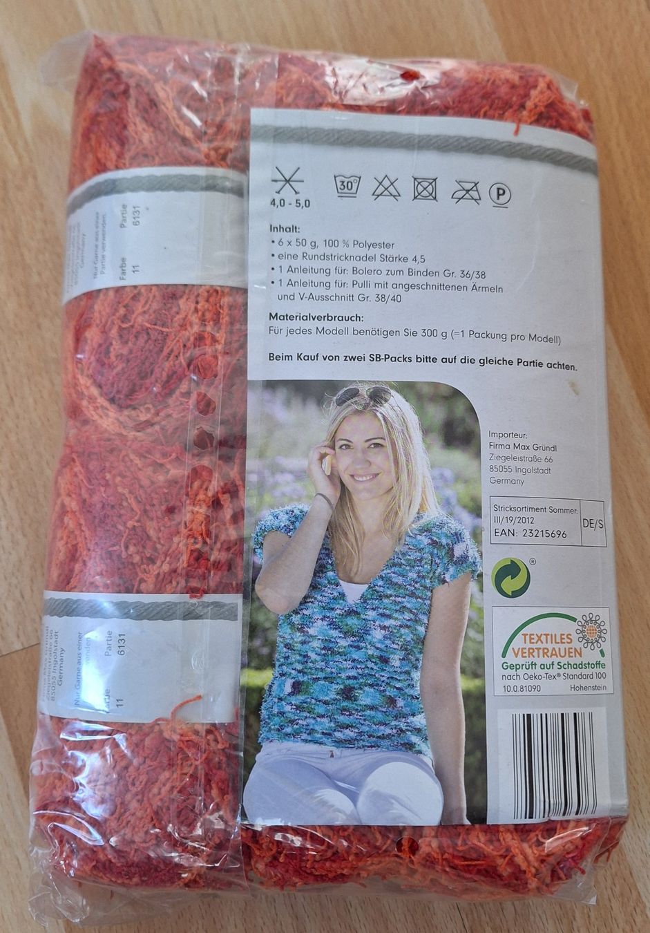 Tessuti: Hawaii Strickgarn Sommer-Set, Originalverpackt, Orange/Rot – Nuovo e nell'imballaggio originale da Wettingen venduto da Egro2 1