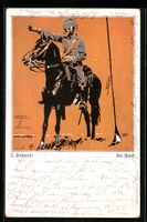 Ludwig Hohlwein: Husar auf Pferd, Am Fei