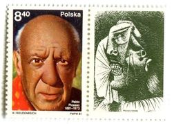 Briefmarken Malerei. Pablo Picasso Polen