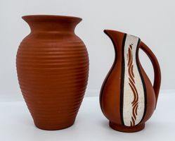 Terrakotta 2x mini Vase Mid Century 12cm Foreign Sawa 303
