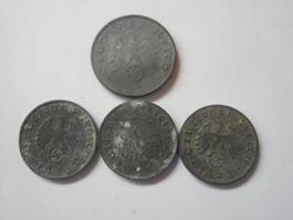 Deutsches Reich 3 x 1 Pfennig + 1 x 5 Pfennig