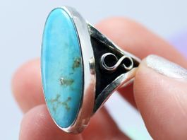 SALE! CIELO Türkis Silberring in bezauberndem Design · EU 54