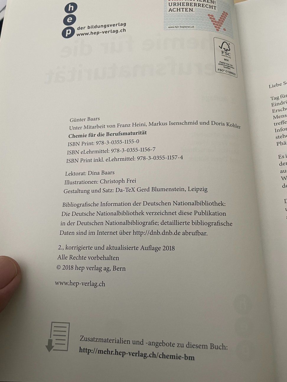 Livres: Chemie HEP-Verlag – D'occasion à Biberstein par biberklemi 2