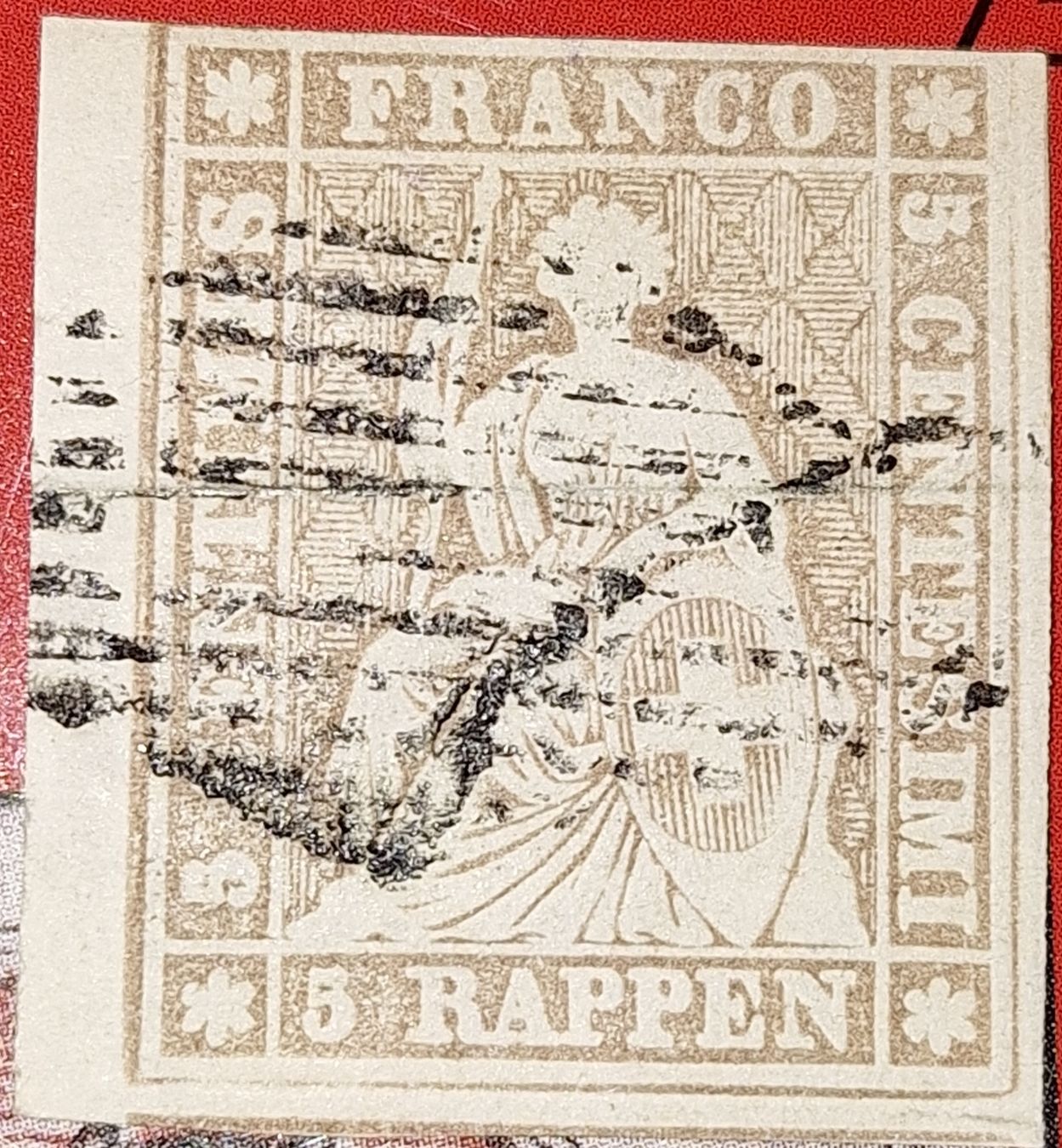 Tutti i francobolli: Strubel 22B mit Befund Kat. 260.- – Usato da Balgach venduto da SIMEON27