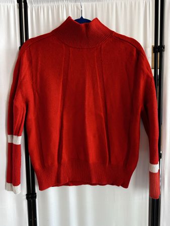 Lorena Antoniazzi Pull col roulé 100% cachemire rouge 
