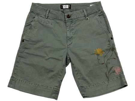 Masons Bermuda Shorts grün bestickt 34 Baumwolle