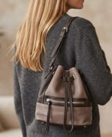 Sac seau Lancaster cuir marron gris