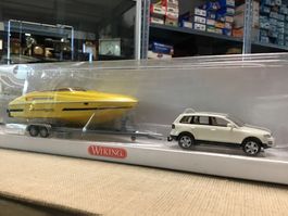 Wiking VW Touareg mit Motorboot, neuwertig, OVP, Rarität