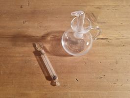 2 antike Laborinstrumente, Glas & Pipette, Vintage Apotheker