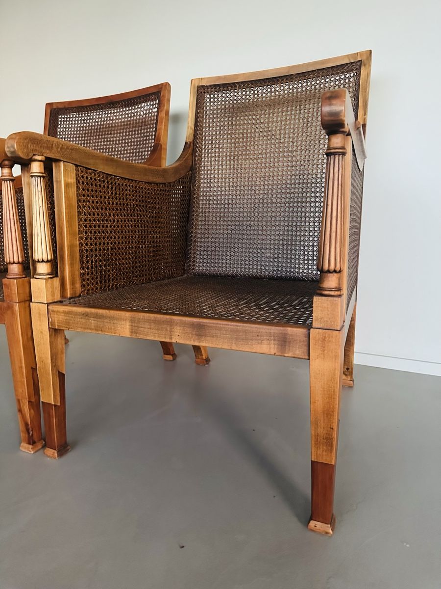 Poltrone: Zwei antike Sessel, Vintage, Kolonial, Geflecht – Usato da Dagmersellen venduto da Kimchen2012 3