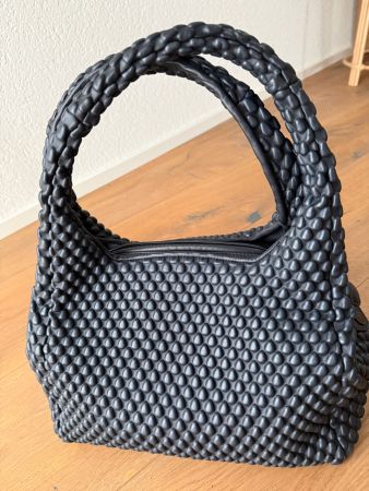 Superbe Sac Tissa Fontaneda, cuir tressé bleu comme neuf