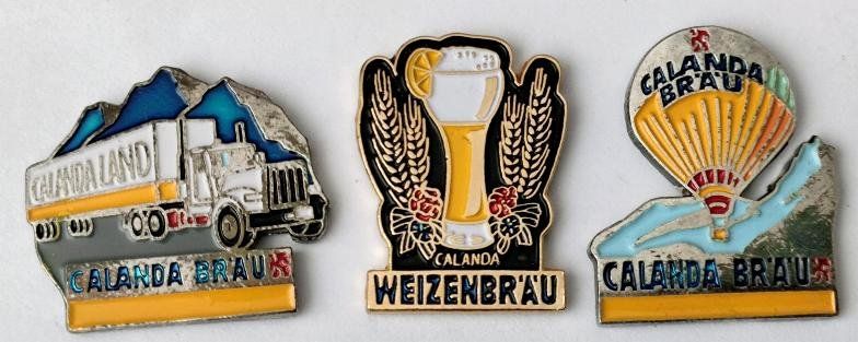 Calanda Plaketten & Abzeichen: 3 Pins  Calanda Bräu – Gebraucht aus Pfäffikon ZH von Colacity