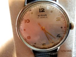 Nisus, mech. Handaufzug, 17 Jewels, 33mm, Uhr läuft. 50er