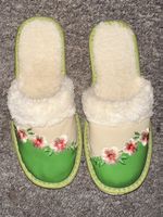 Lammfell Pantoffeln Schlappen Schuhe 36 Stickerei Finken