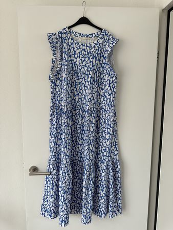 Sommerliches Esprit Kleid, Grösse XXL, blau/weiss